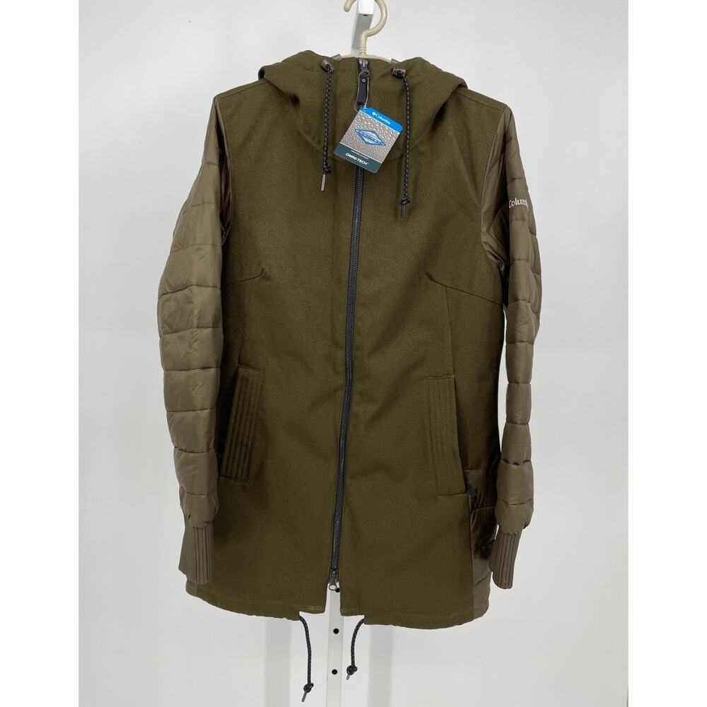 Columbia Womens Boundary Bay Hybrid Jacket XS Green Hooded Waterproof WL0900-319